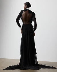 Emala Silk Chiffon Evening Dress