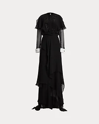 Emala Silk Chiffon Evening Dress