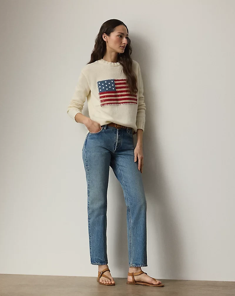 Embellished Cashmere Flag Sweater