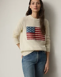 Embellished Cashmere Flag Sweater