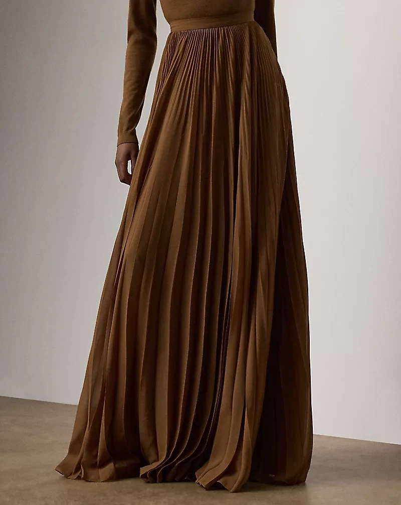 Marsha Pleated Chiffon Maxiskirt