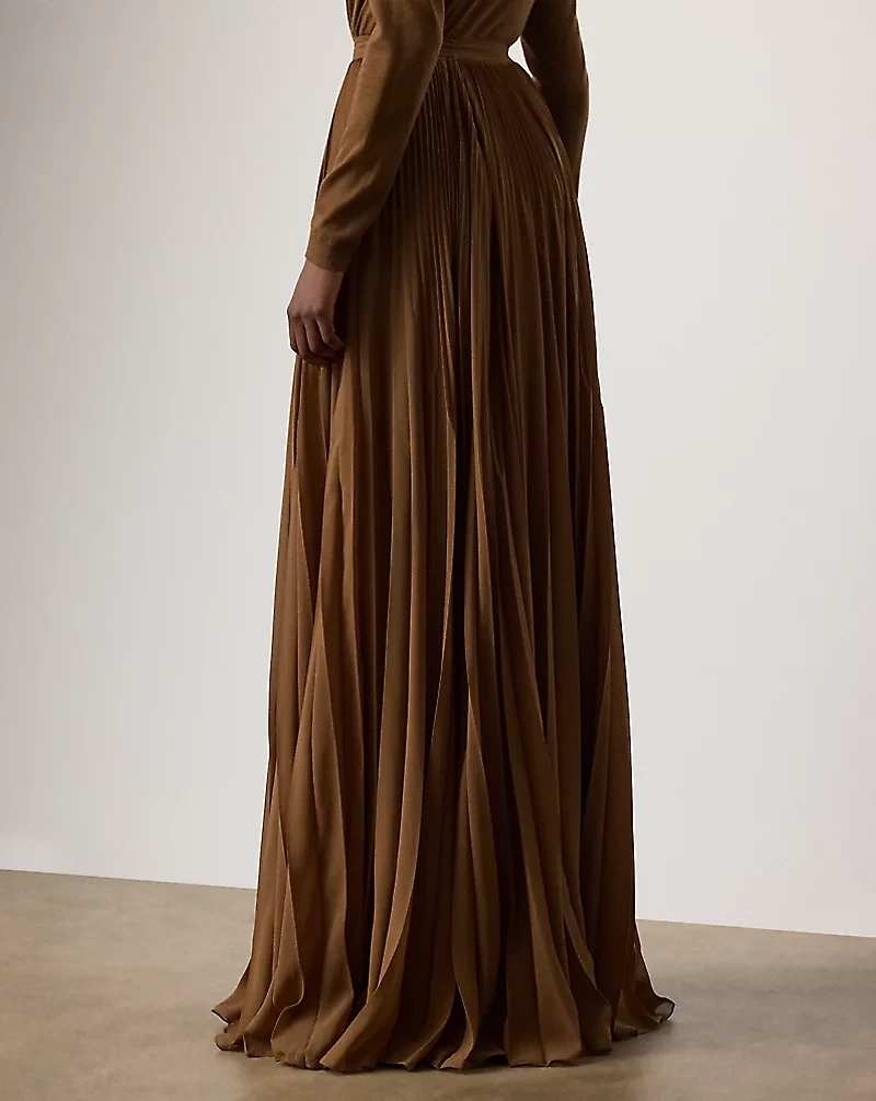 Marsha Pleated Chiffon Maxiskirt