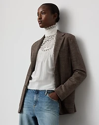 Hailey Tick-Weave Wool Jacket