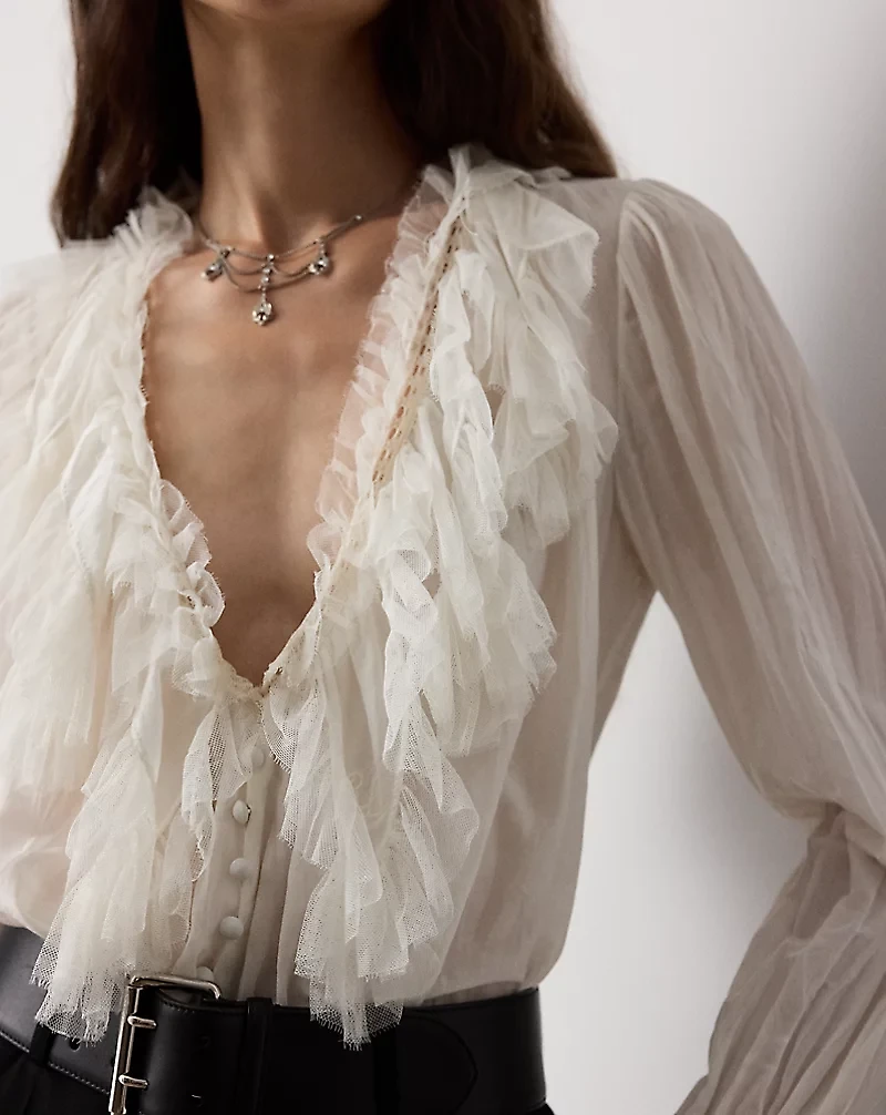 Kensley Cotton-Silk Voile Blouse