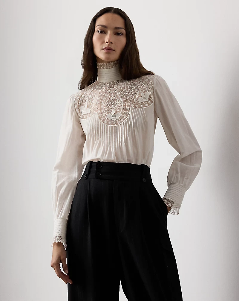 Lizzie Cotton-Silk Voile Blouse