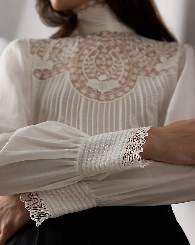 Lizzie Cotton-Silk Voile Blouse