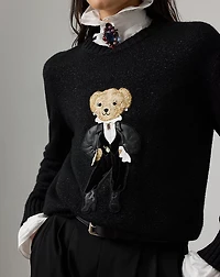 Holiday Polo Bear Metallic Sweater