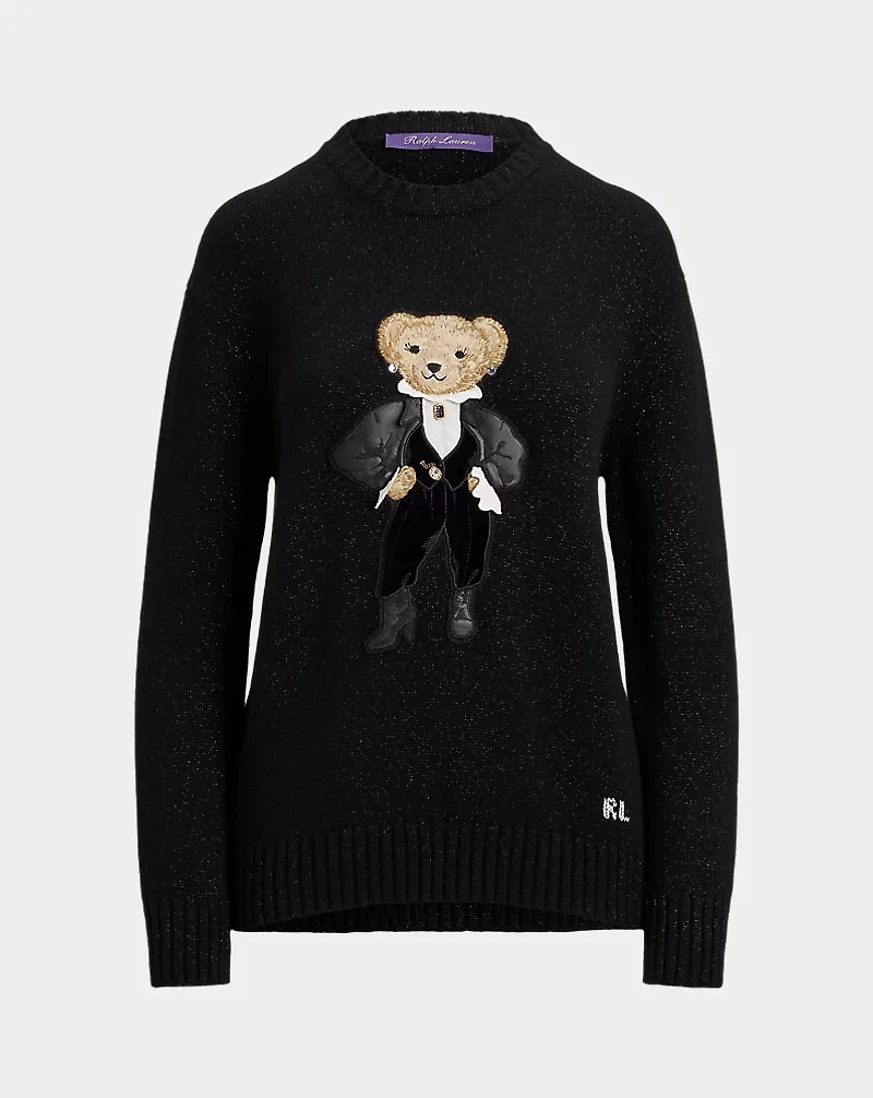 Holiday Polo Bear Metallic Sweater