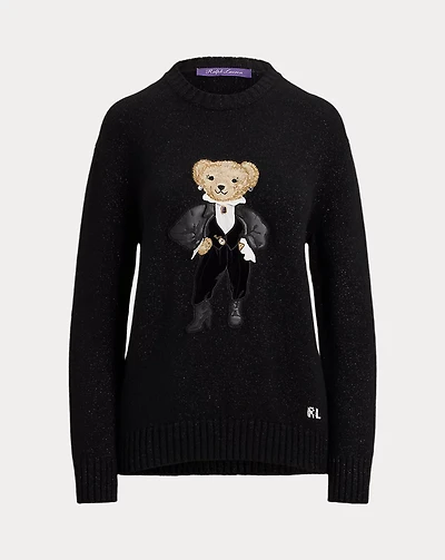 Holiday Polo Bear Metallic Sweater