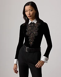 Missy Embellished Velvet Shirt