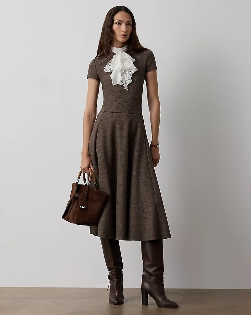 Margaret Tick-Weave Jersey Day Dress