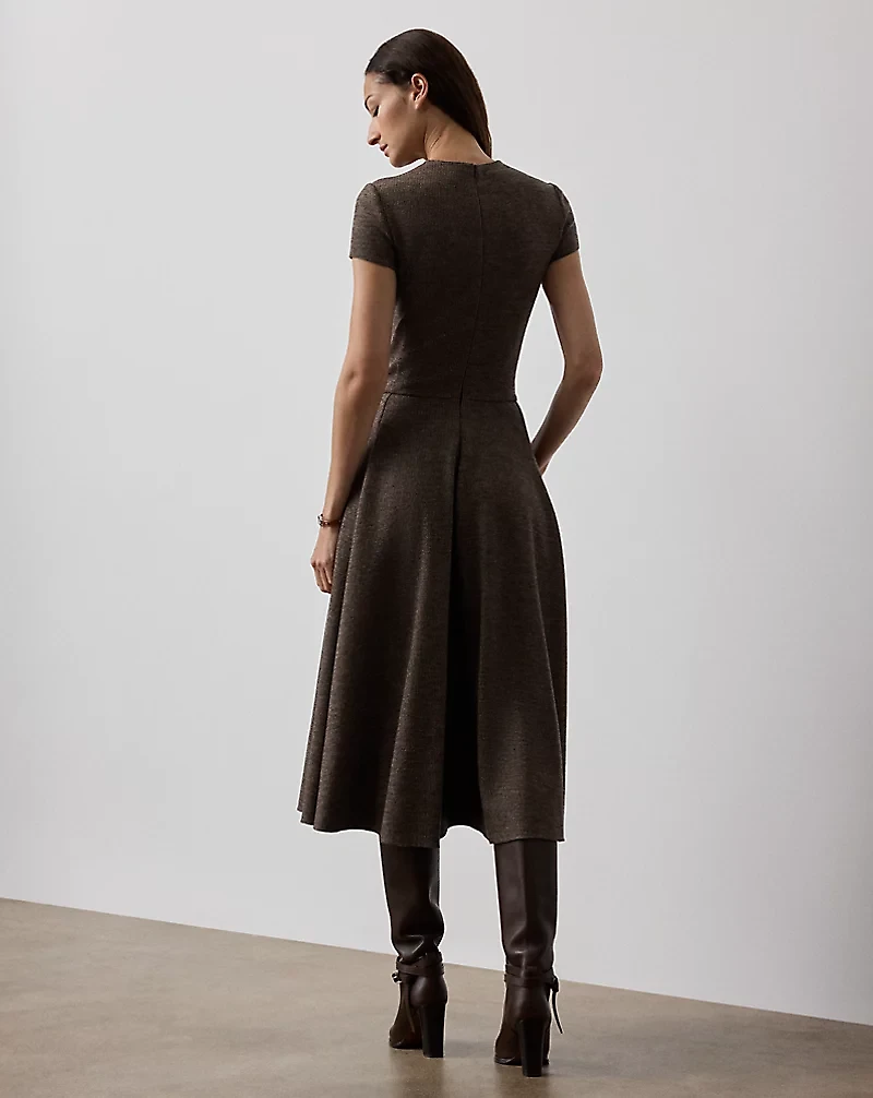 Margaret Tick-Weave Jersey Day Dress