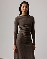 Nora Tick-Weave Wool Jersey Day Dress