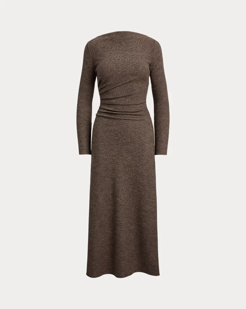 Nora Tick-Weave Wool Jersey Day Dress