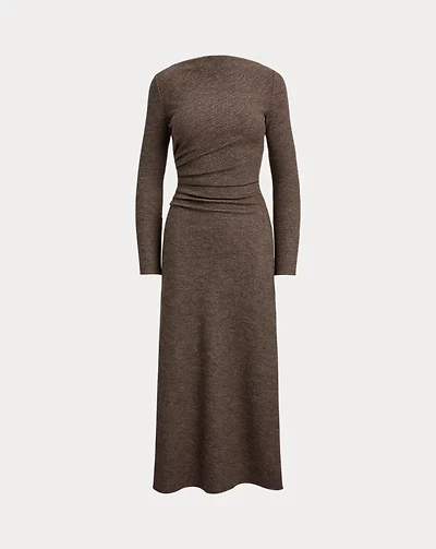 Nora Tick-Weave Wool Jersey Day Dress