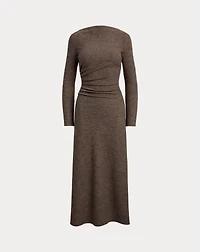 Nora Tick-Weave Wool Jersey Day Dress