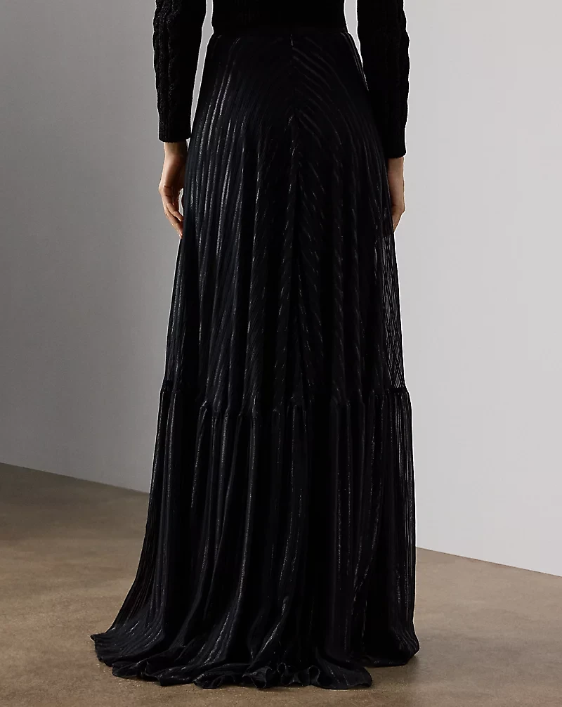 Carlita Striped Chiffon Maxiskirt