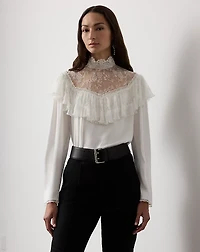 Alexandrea Crepe-Back-Satin Blouse