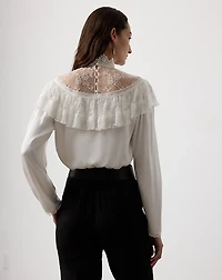 Alexandrea Crepe-Back-Satin Blouse
