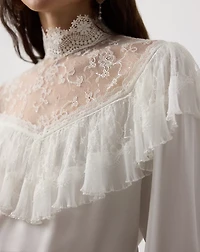 Alexandrea Crepe-Back-Satin Blouse