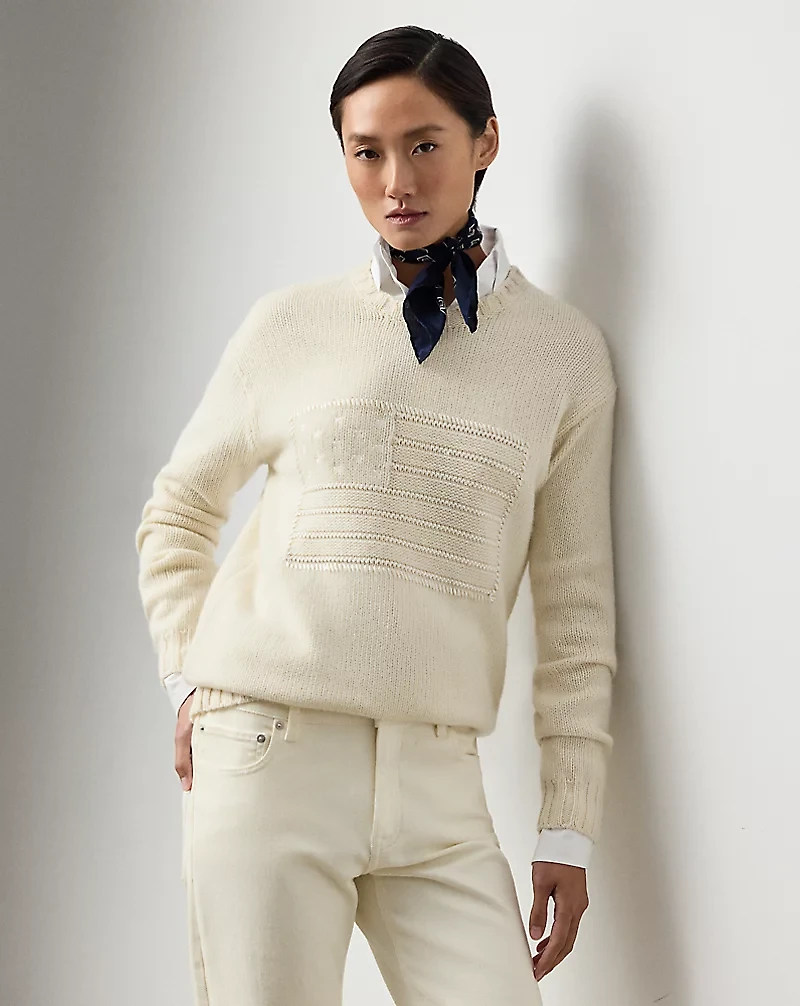 Flag Cashmere Crewneck Sweater