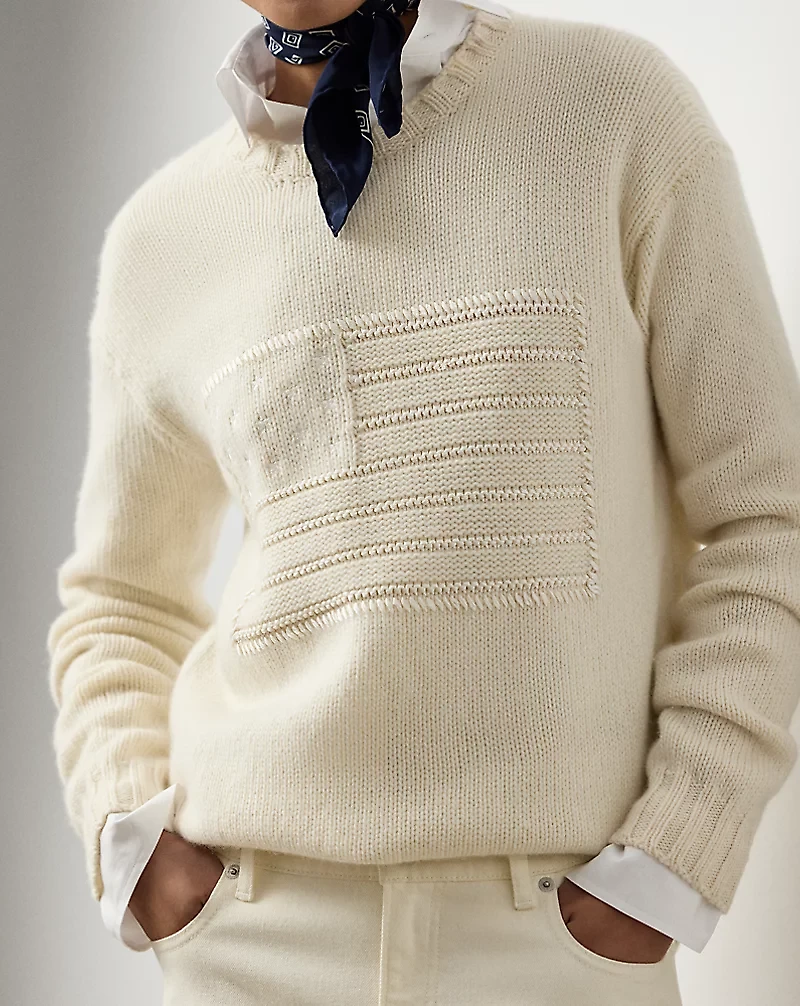 Flag Cashmere Crewneck Sweater