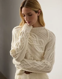 Cable-Knit Cashmere Crewneck Sweater