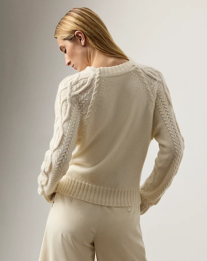 Cable-Knit Cashmere Crewneck Sweater