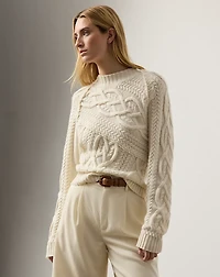 Cable-Knit Cashmere Crewneck Sweater