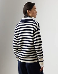 Striped Cashmere Polo Sweater