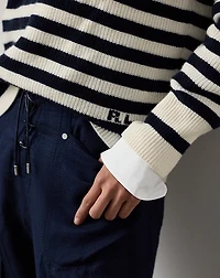 Striped Cashmere Polo Sweater