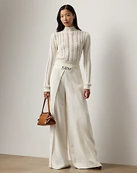 Cotton-Silk Funnelneck Sweater