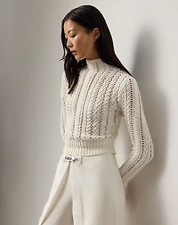 Cotton-Silk Funnelneck Sweater