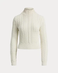 Cotton-Silk Funnelneck Sweater