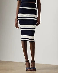 Ferris Striped Textured Pencil Skirt