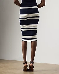Ferris Striped Textured Pencil Skirt