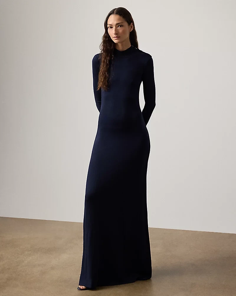 Lorina Stretch Silk Jersey Day Dress