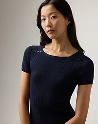 Dustan Rib-Knit Silk-Blend Day Dress