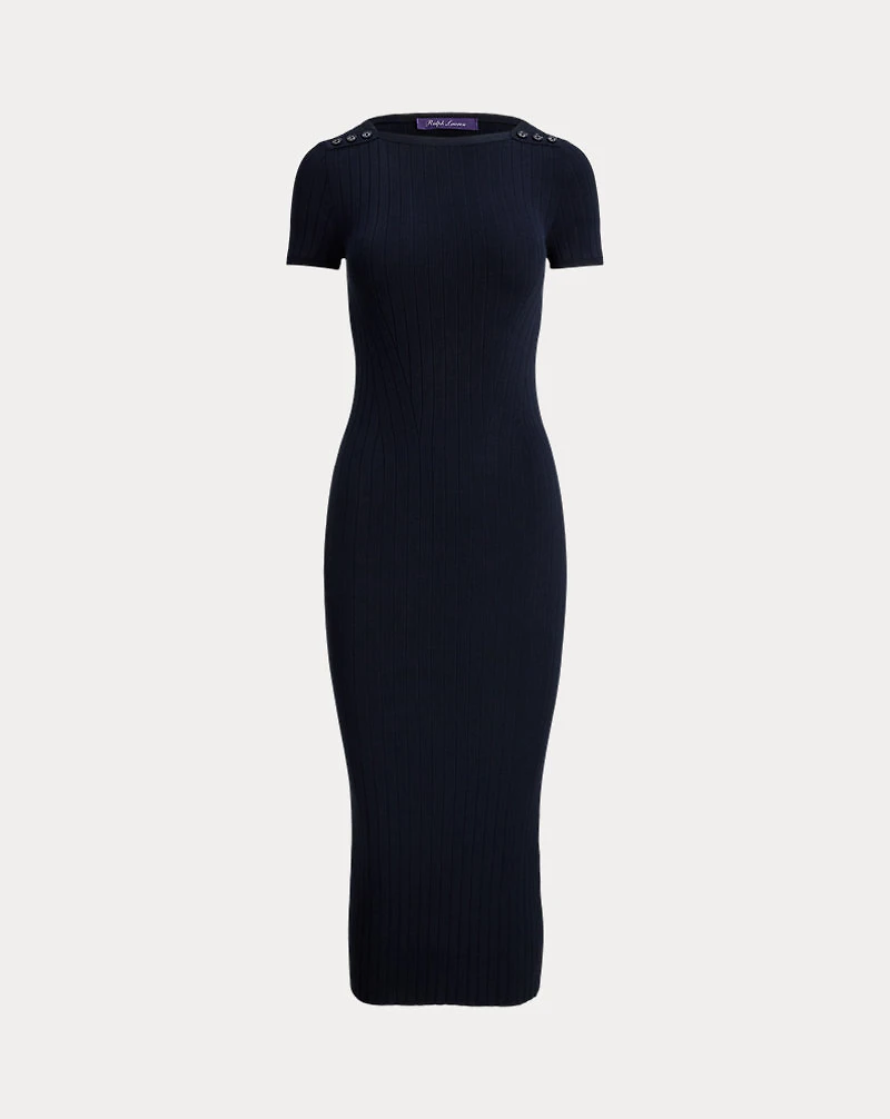 Dustan Rib-Knit Silk-Blend Day Dress