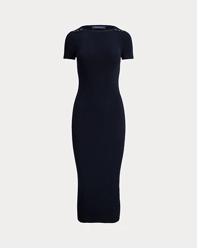 Dustan Rib-Knit Silk-Blend Day Dress