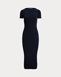 Dustan Rib-Knit Silk-Blend Day Dress