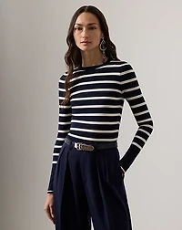 Striped Silk-Blend Crewneck Sweater