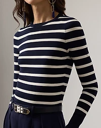 Striped Silk-Blend Crewneck Sweater