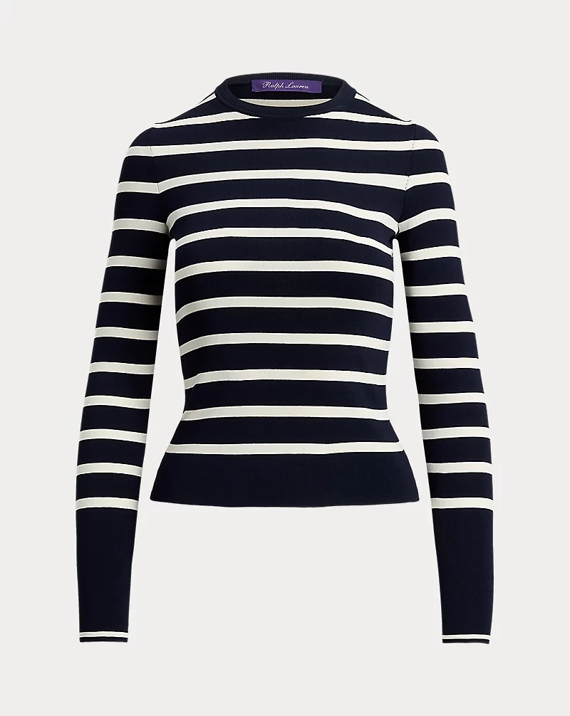Striped Silk-Blend Crewneck Sweater