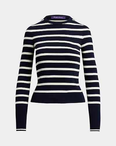 Striped Silk-Blend Crewneck Sweater