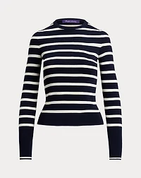 Striped Silk-Blend Crewneck Sweater