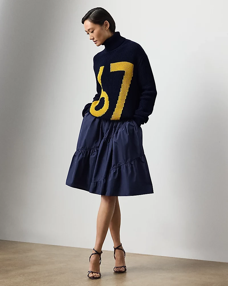 Intarsia-Knit Cotton-Silk Turtleneck