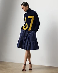 Intarsia-Knit Cotton-Silk Turtleneck