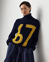 Intarsia-Knit Cotton-Silk Turtleneck