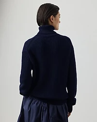 Intarsia-Knit Cotton-Silk Turtleneck